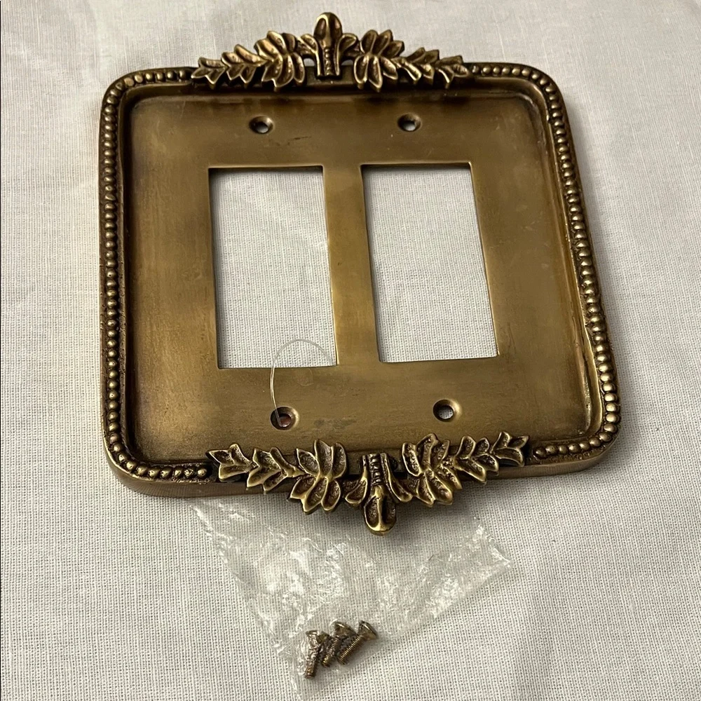 Anthropologie Gold Double Light Switch Cover